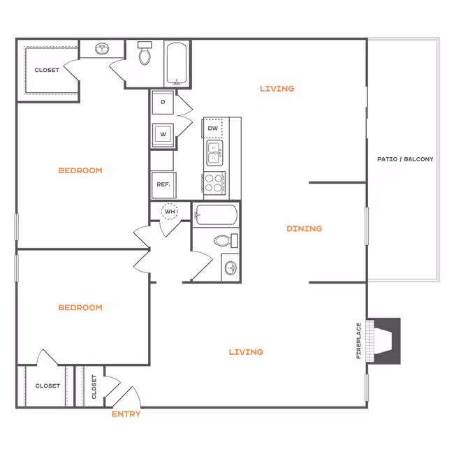 2 Bedroom - 2 Bath 0906 floor plan